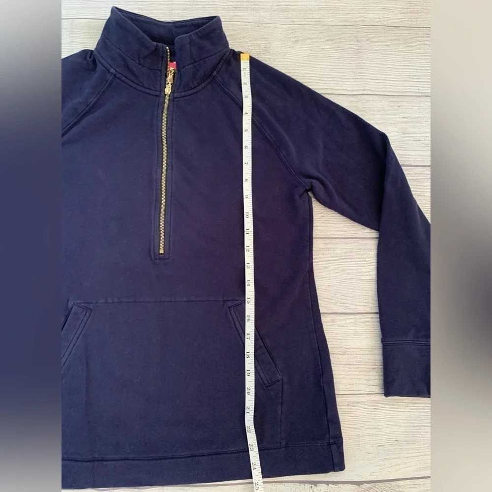 Lilly Pulitzer Women's Navy Blue 1/2 Zip Skipper Popover Pullover in Size Small
